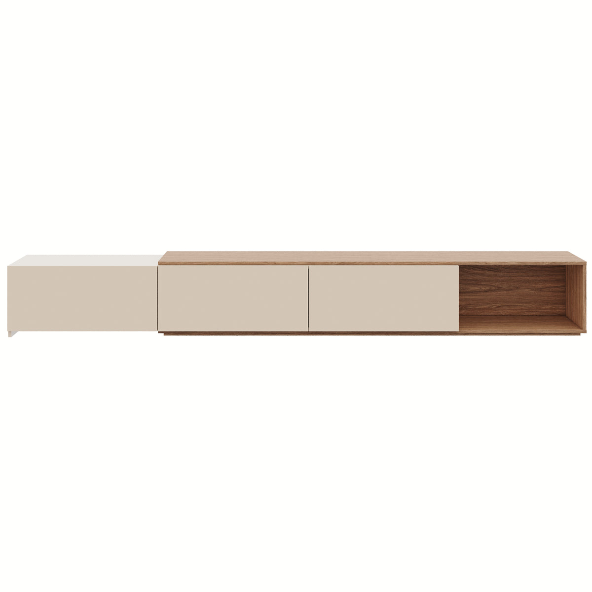 Arlo Extendable TV Console in Kiss Curl & Morning Dew – product photo