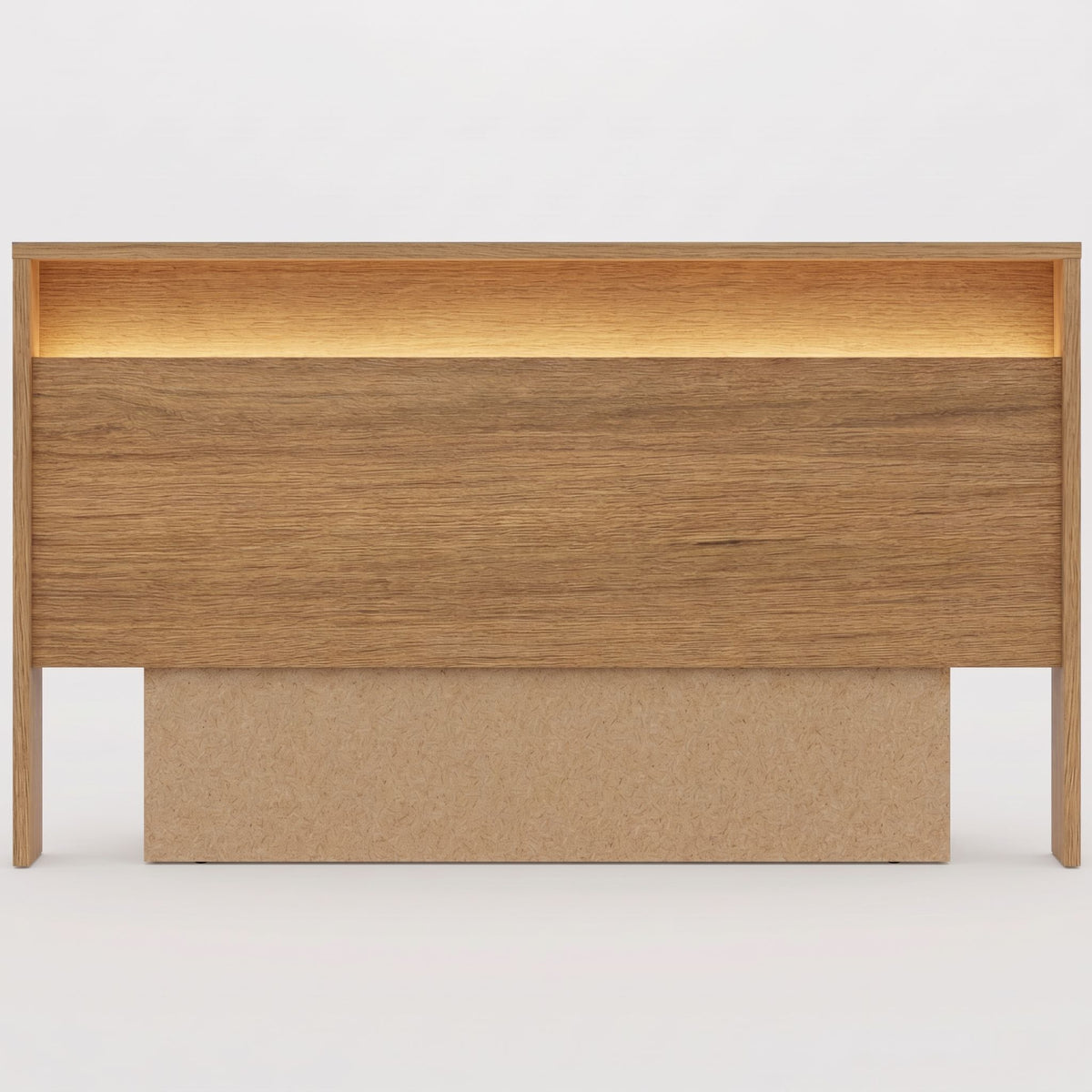 Gael Headboard with Integrated Lighting, Queen in Brown Oak, Queen – product photo