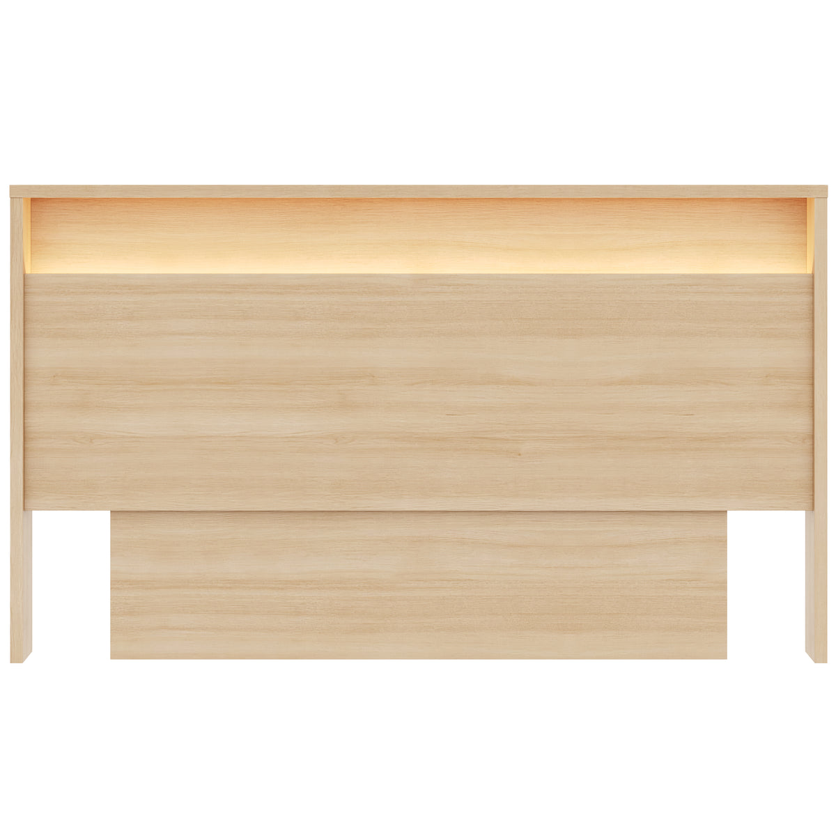 Gael Headboard with Integrated Lighting, Queen in Natural Blonde Oak, Queen – product photo