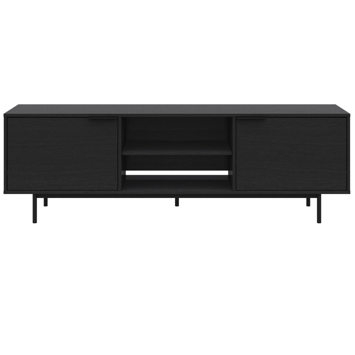 Hamilton 70” TV Stand with 2 Storage Cabinets in Black – product photo