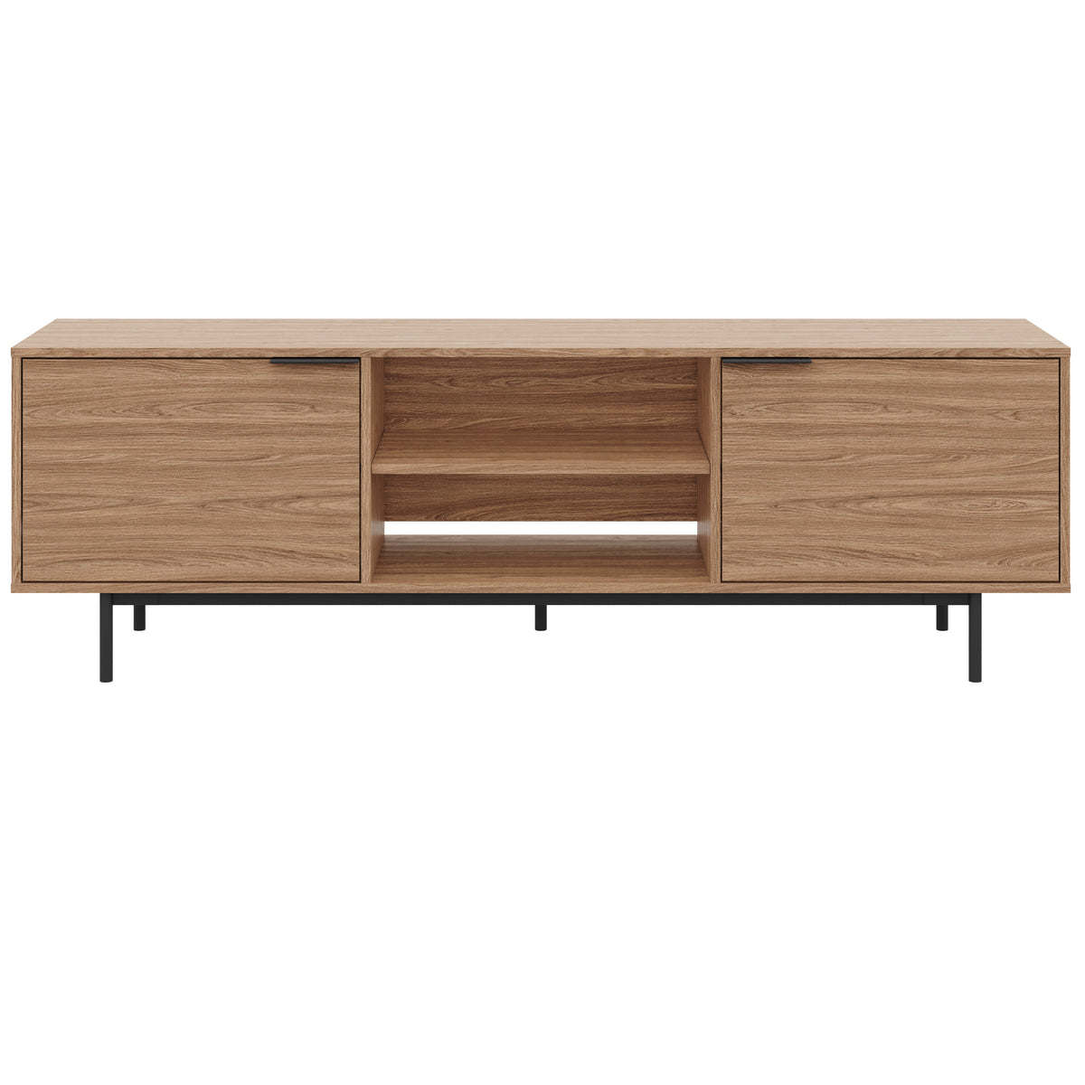 Hamilton 70” TV Stand with 2 Storage Cabinets in Light Walnut – product photo