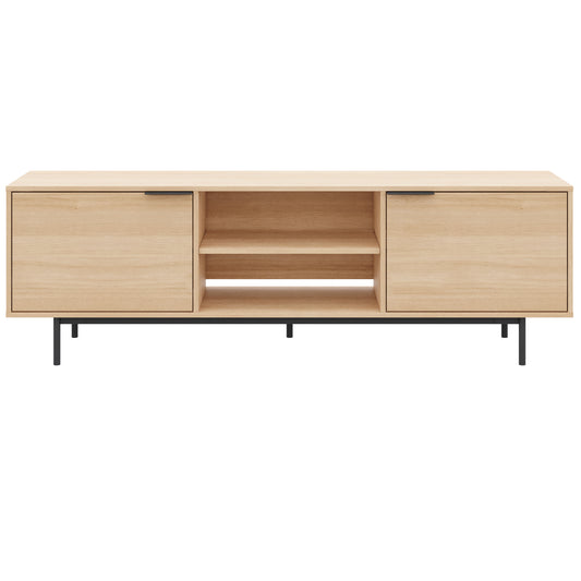 Hamilton 70” TV Stand with 2 Storage Cabinets in Natural Blonde Oak – product photo