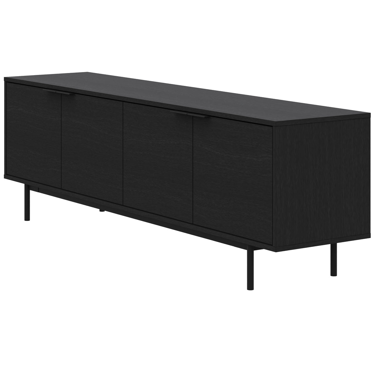 Hamilton 70” TV Stand with 4 Storage Cabinets in Black – product photo 2