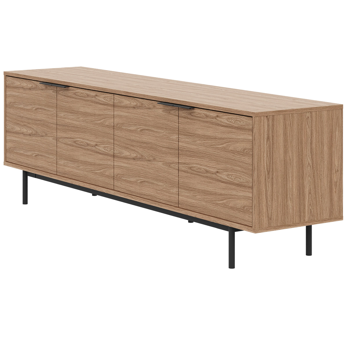 Hamilton 70” TV Stand with 4 Storage Cabinets in Light Walnut – product photo 2