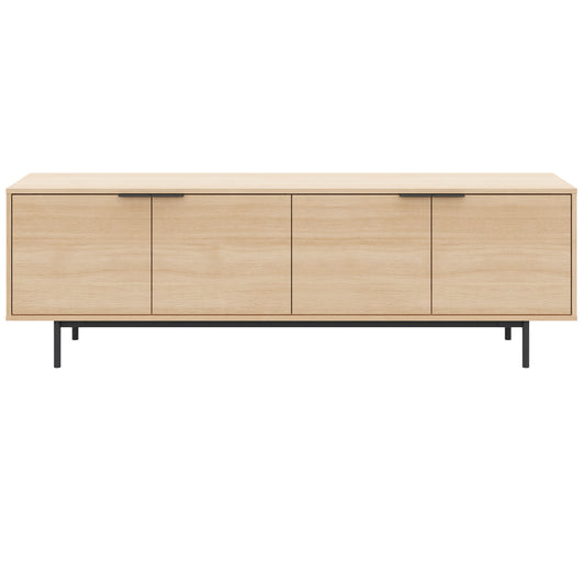 Hamilton 70” TV Stand with 4 Storage Cabinets in Natural Blonde Oak – product photo