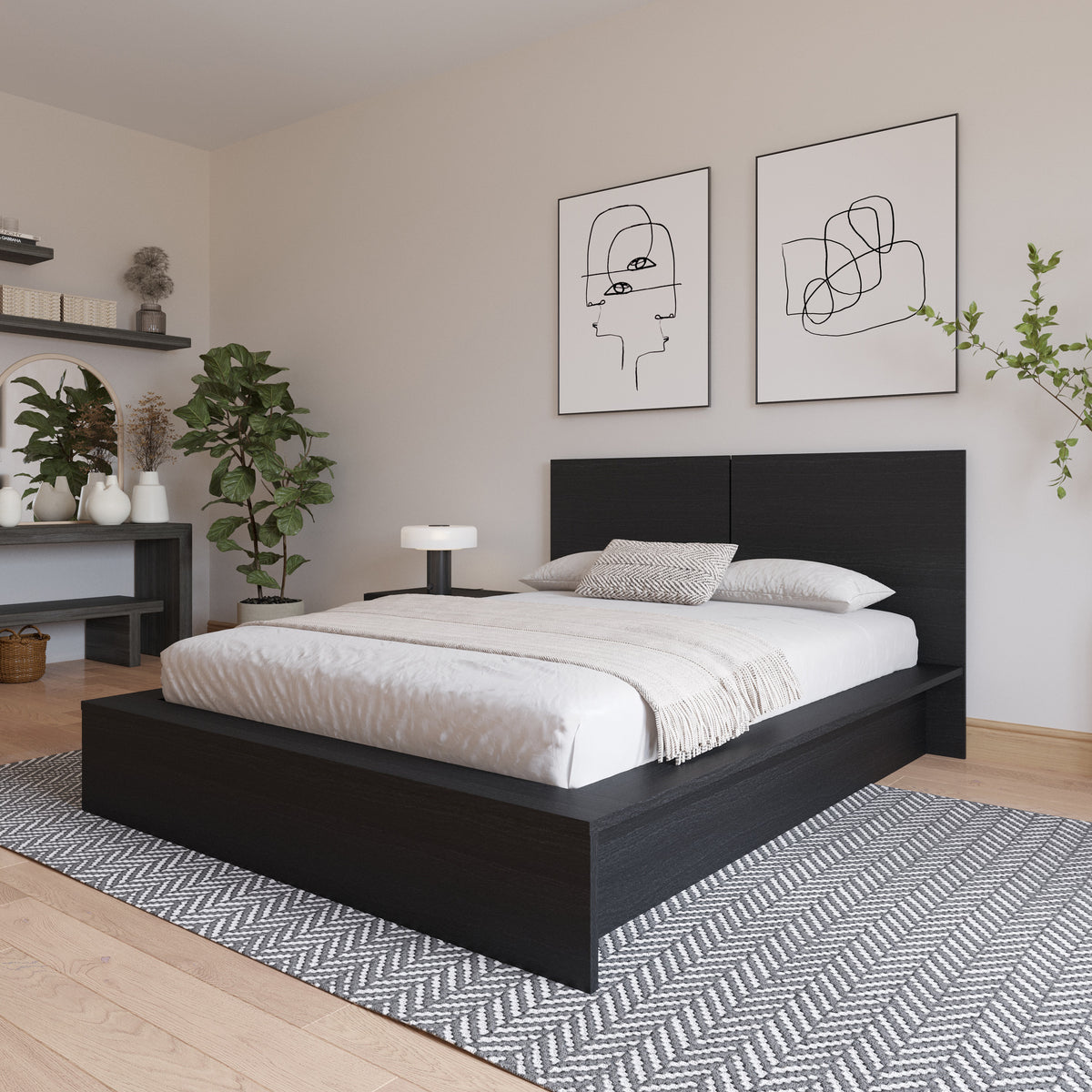 James Headboard in Black Karisma, Full/Double – lifestyle photo 2