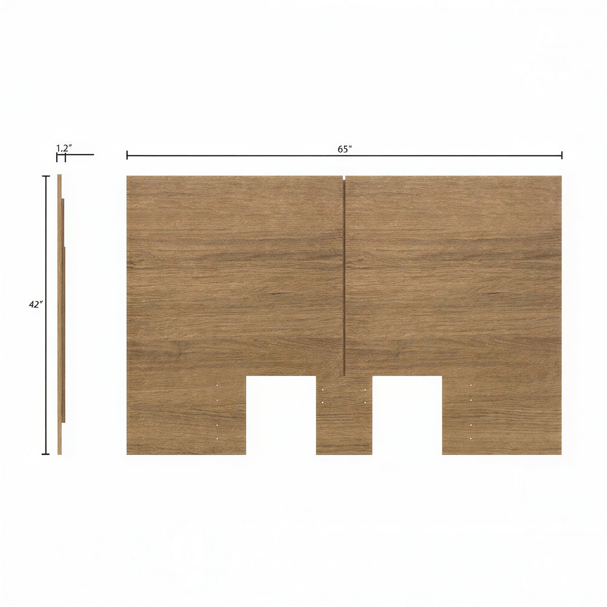James Headboard in Brown Oak, Full/Double – dimensions diagram