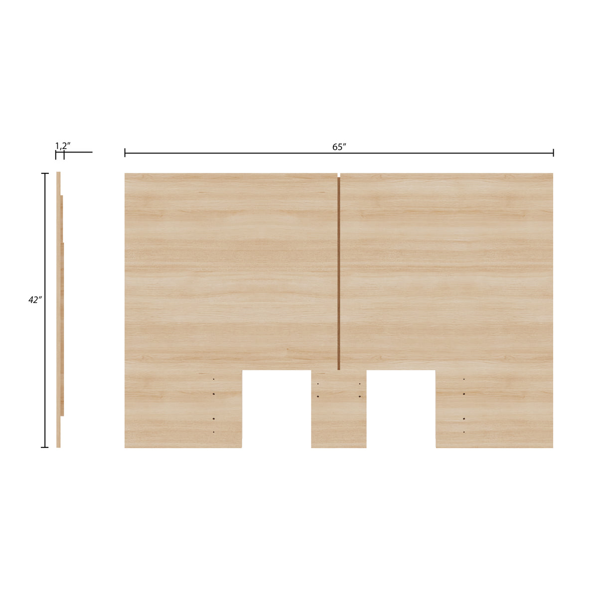 James Headboard in Natural Blonde Oak, Full/Double – dimensions diagram