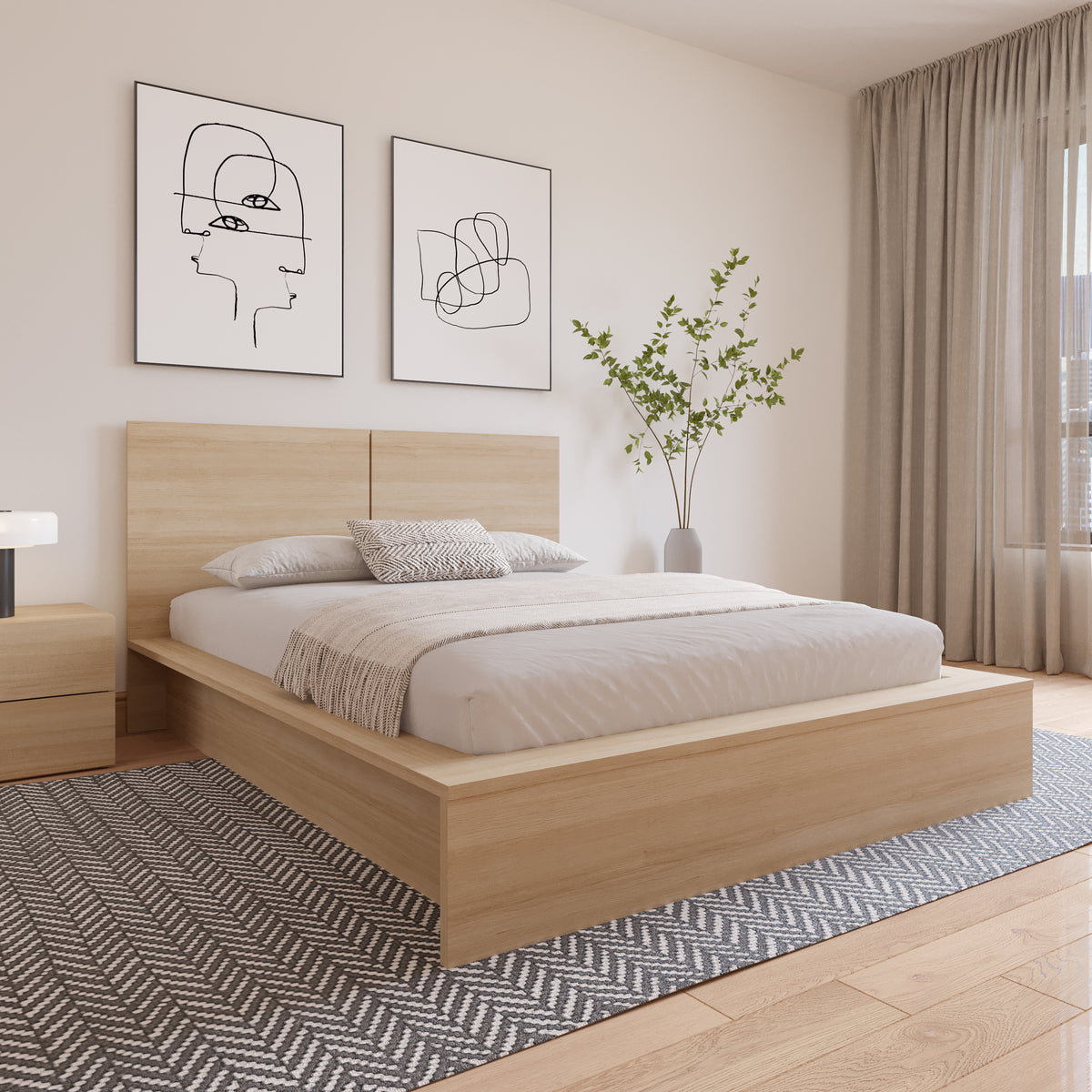 James Headboard in Natural Blonde Oak, King – lifestyle photo 3