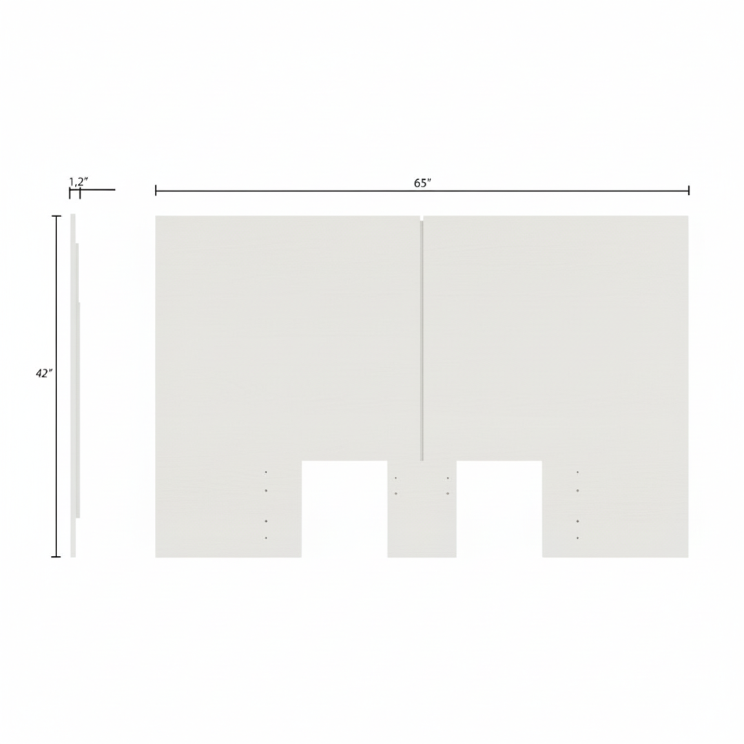 James Headboard in White Wood Grain, Full/Double – dimensions diagram