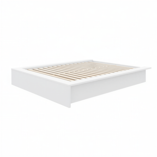 James Platform Bed in White Wood Grain, Queen – product photo 2