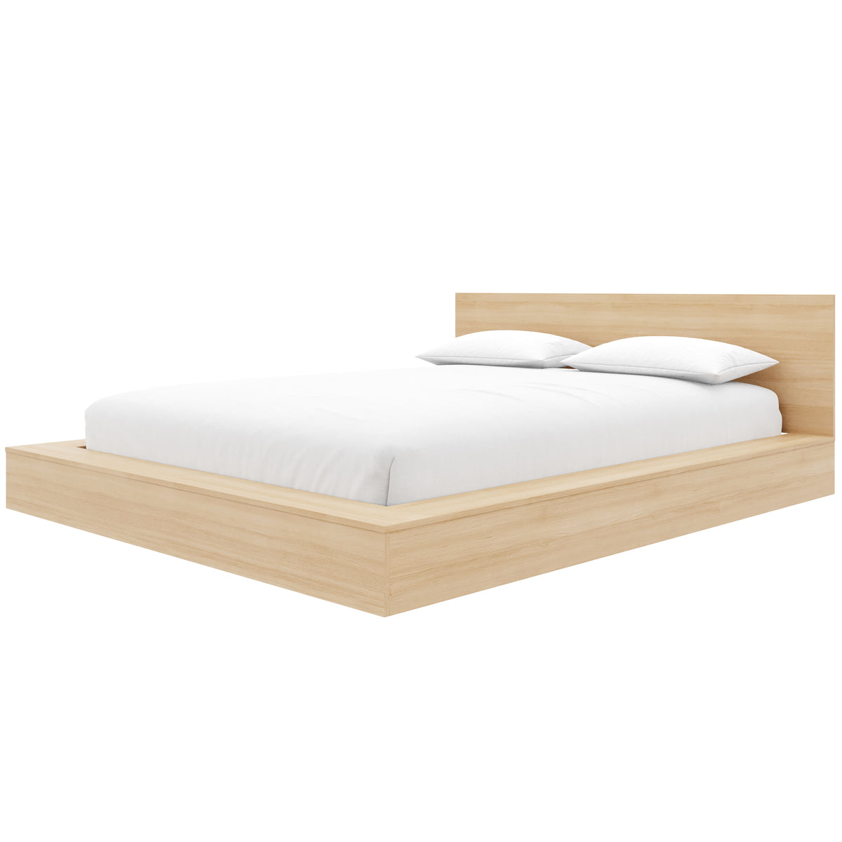 Kanso Low Platform Bed Set in Natural Blonde Oak, King – product photo 2