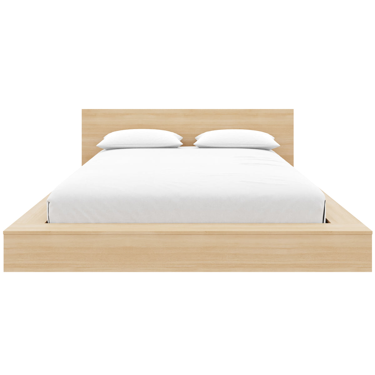 Kanso Low Platform Bed Set in Natural Blonde Oak, Queen – product photo