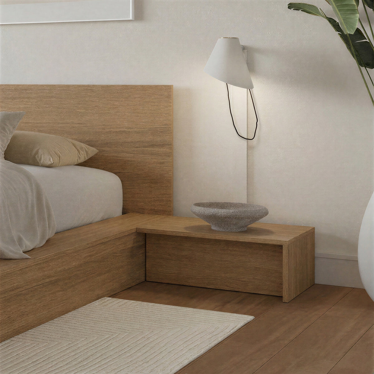 Kanso Nightstands, Set of 2 in Brown Oak – lifestyle photo