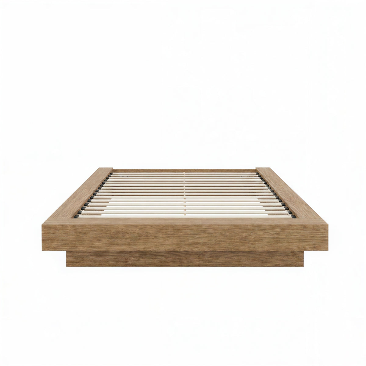 Marconi Platform Bed Frame in Brown Oak, Queen – product photo