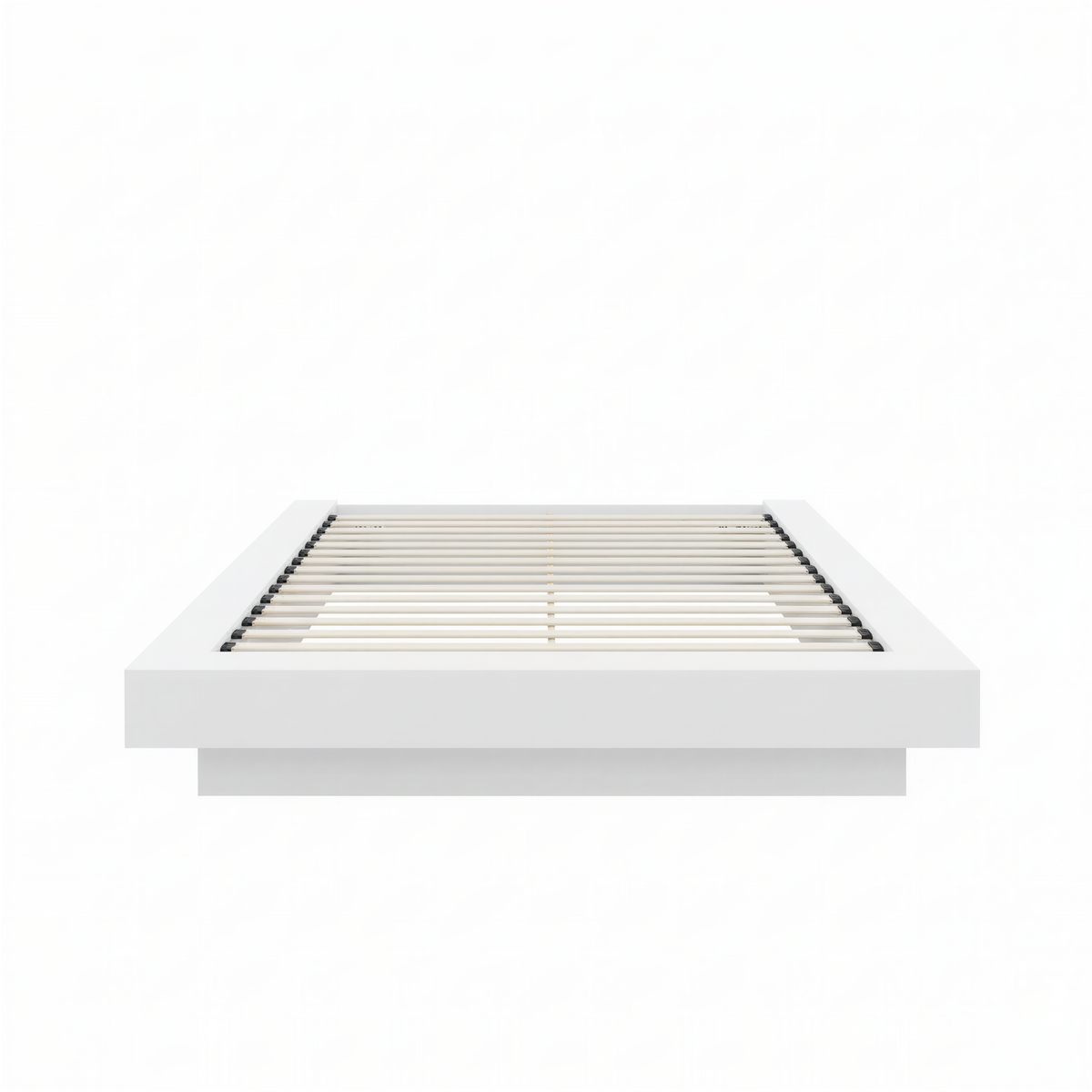 Marconi Platform Bed Frame in White Wood Grain, King – product photo