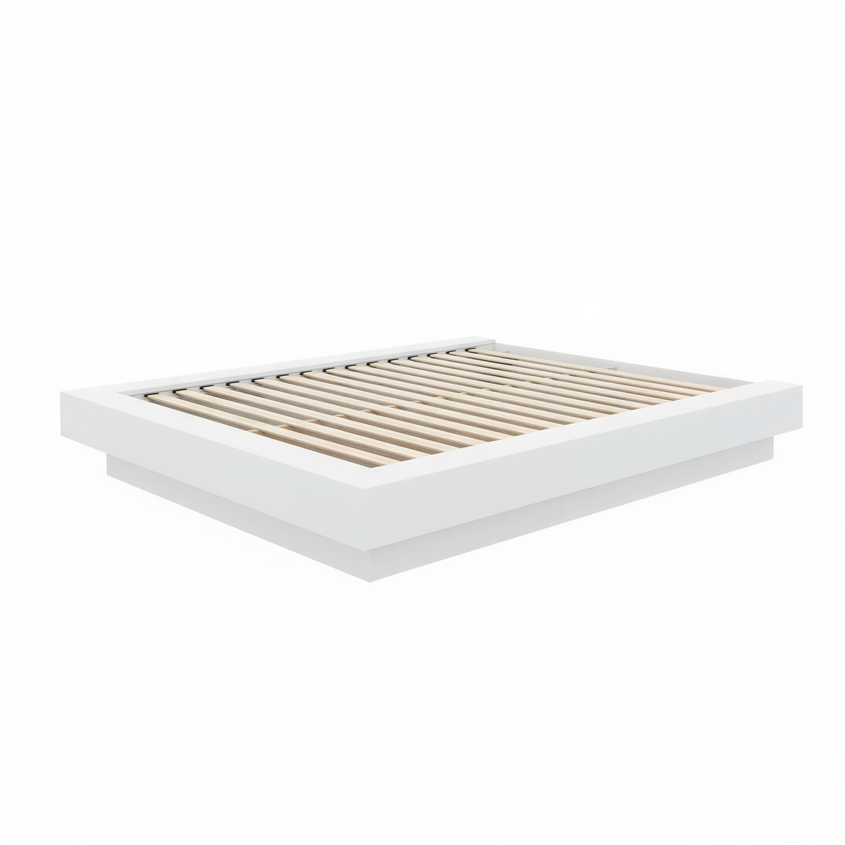 Marconi Platform Bed Frame in White Wood Grain, Queen – product photo 2