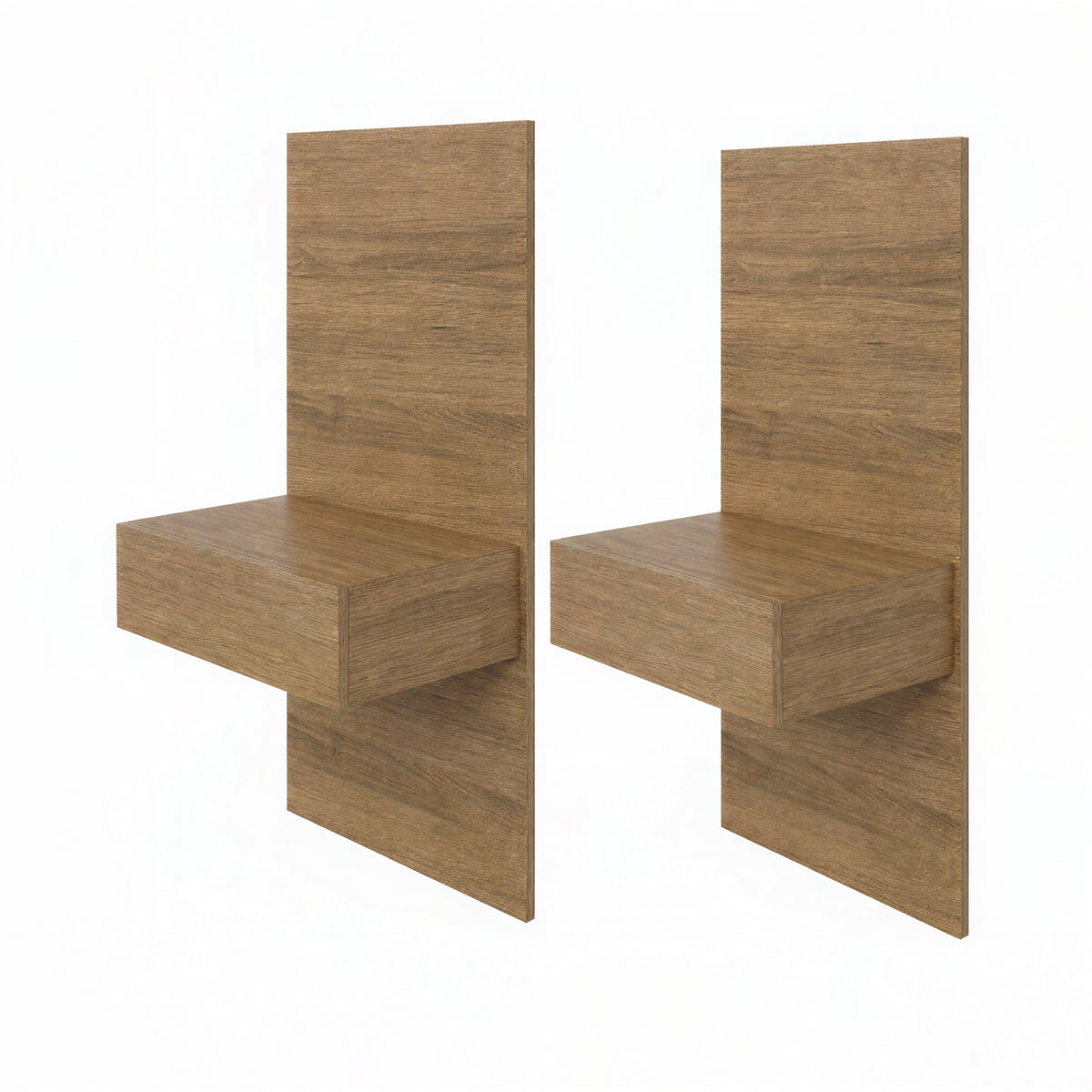 Milano Floating Nightstand Extension Panel Set of 2 in Brown Oak – product photo 2