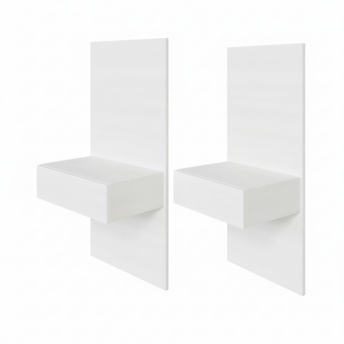 Milano Floating Nightstand Extension Panel Set of 2 in White Wood Grain – product photo 2