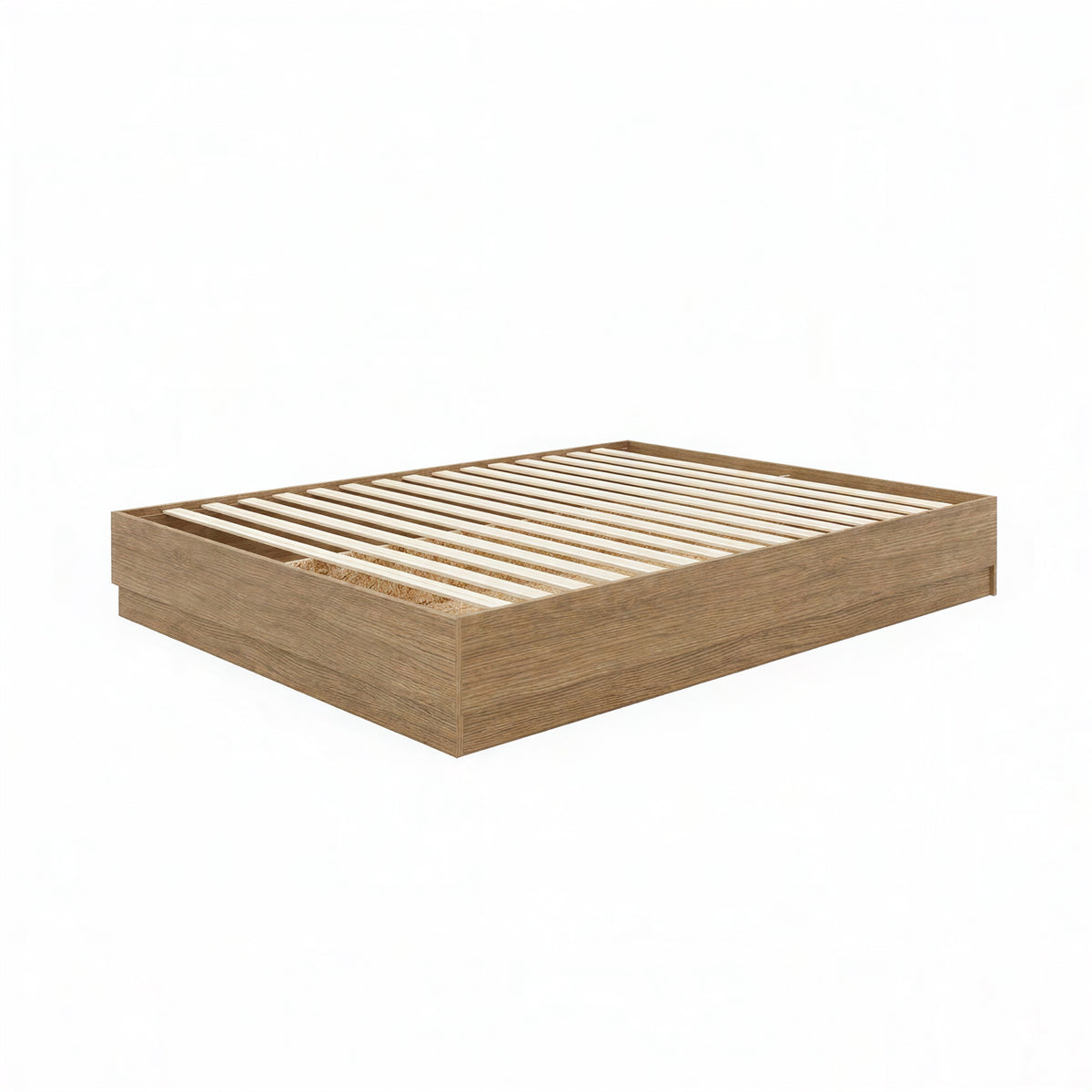 Milano Platform Bed Frame in Brown Oak, Full/Double – product photo 2