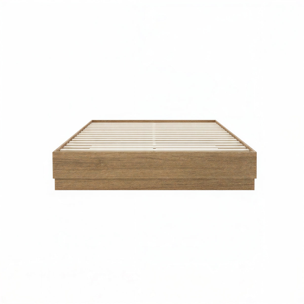 Milano Platform Bed Frame in Brown Oak, Full/Double – product photo