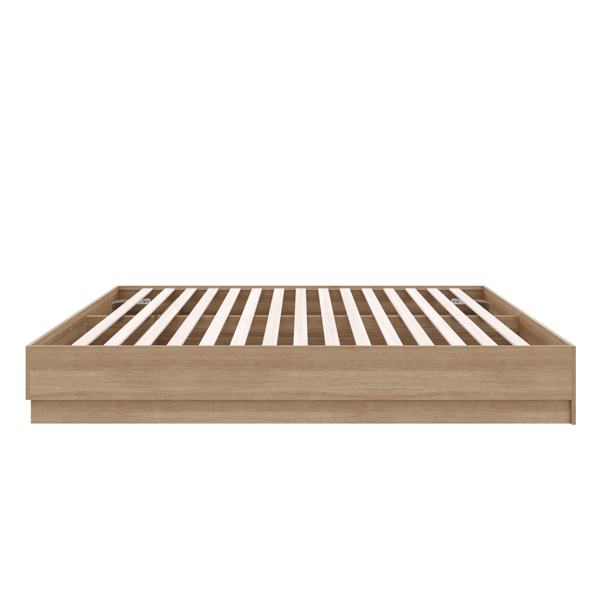 Milano Platform Bed Frame in Brown Oak, Full/Double – product photo 3