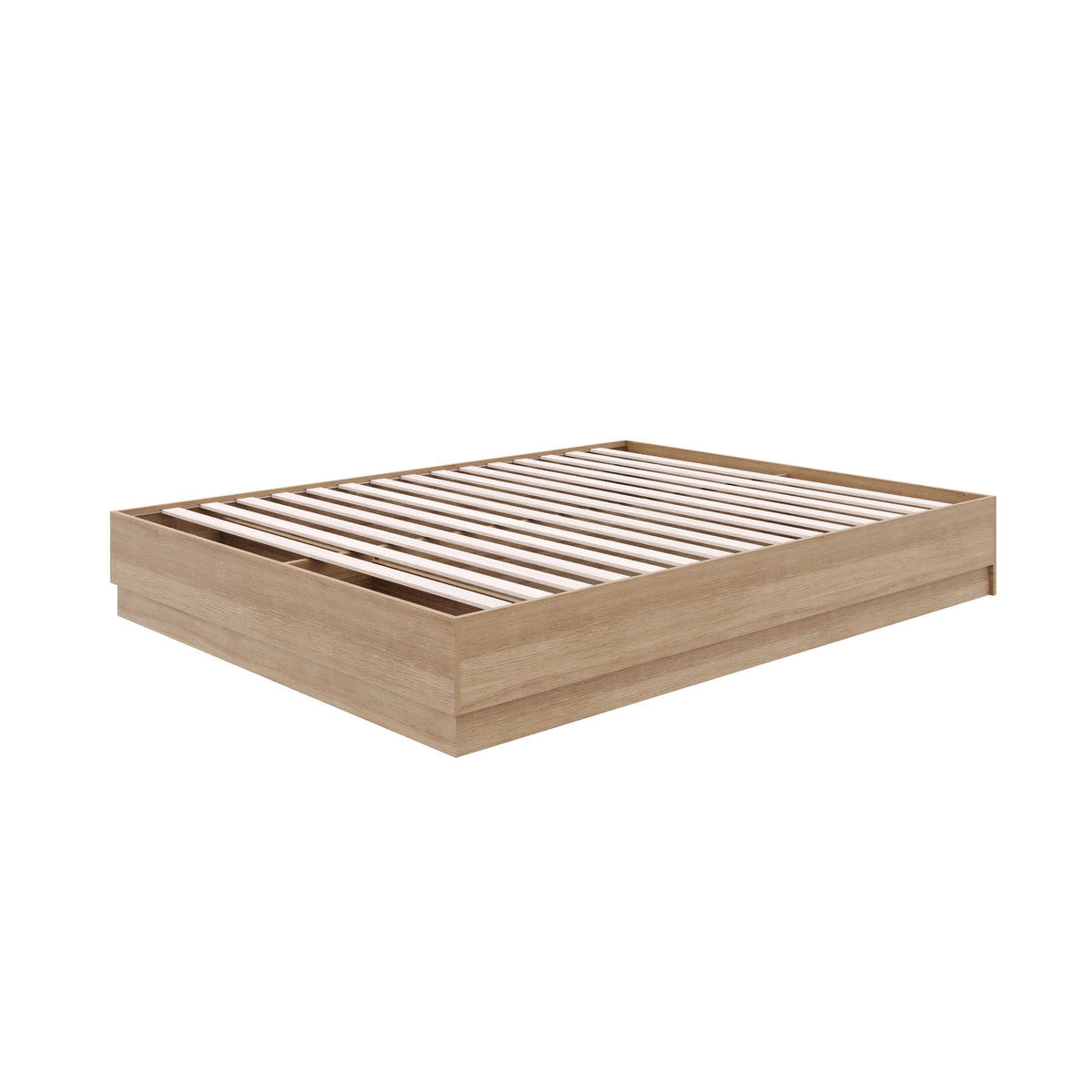 Milano Platform Bed Frame in Brown Oak, King – product photo 3
