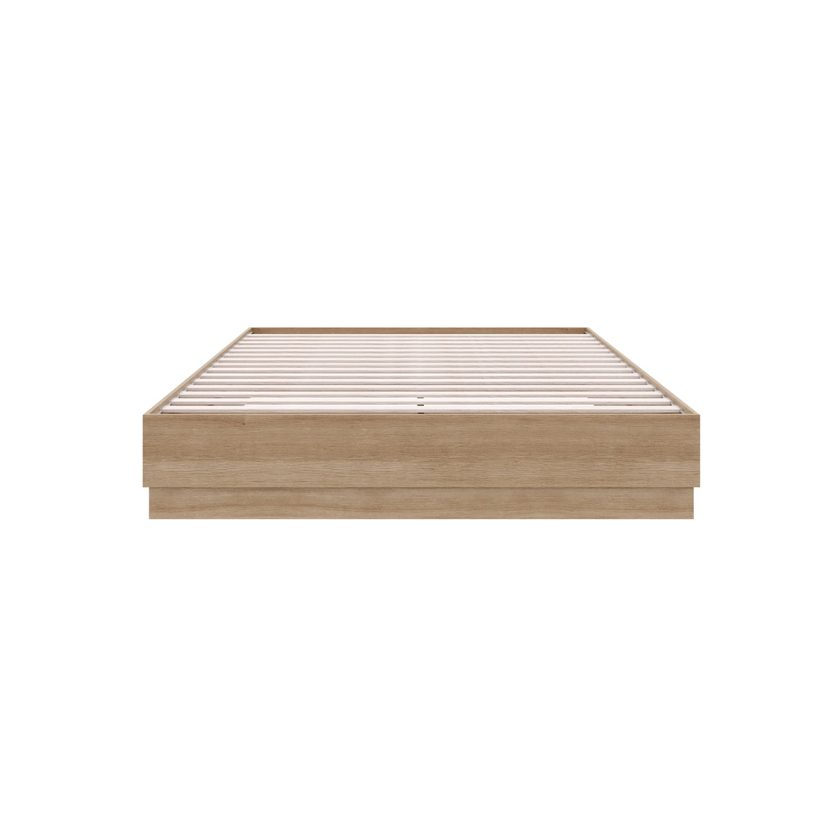 Milano Platform Bed Frame in Brown Oak, Queen – product photo 2