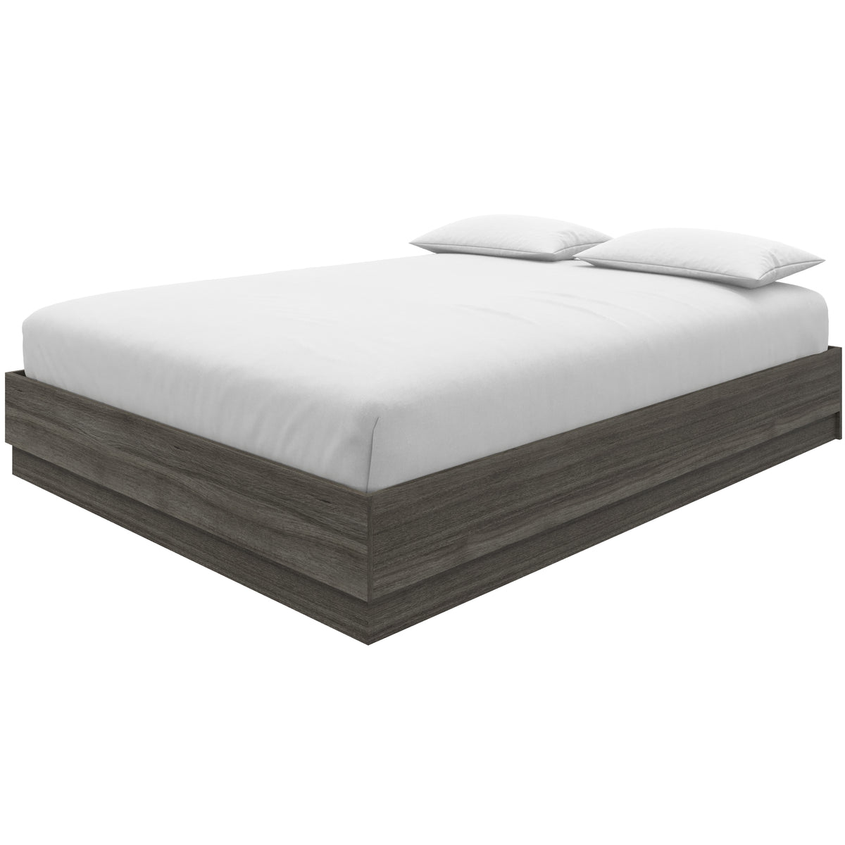 Milano Platform Bed Frame in Grey Oak, Queen – product photo