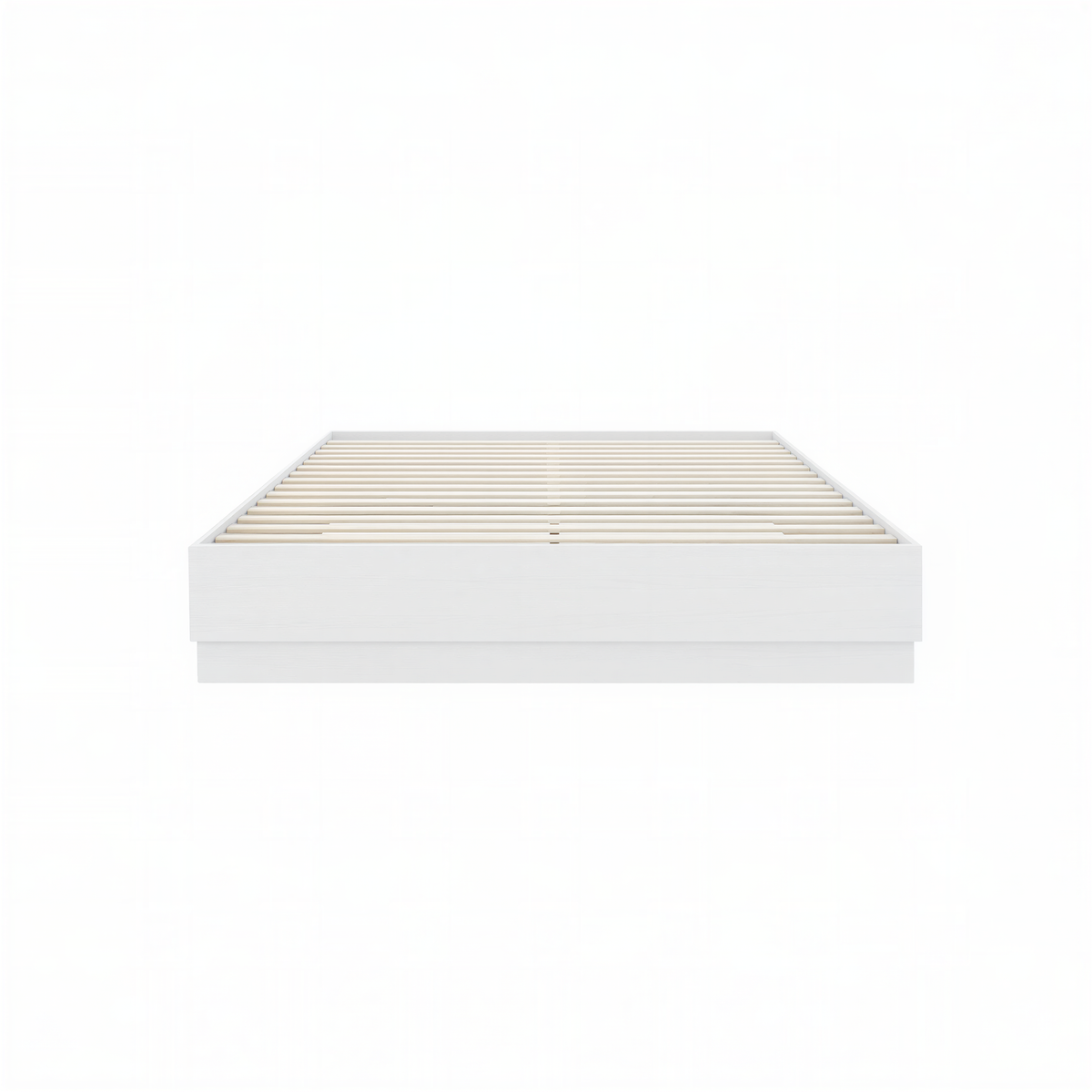 Milano Platform Bed Frame in White Wood Grain, Full/Double – product photo