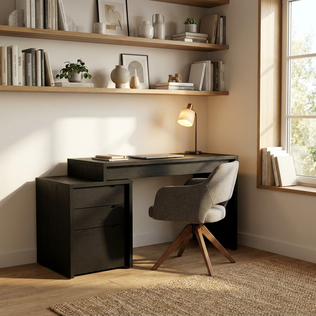 Multi-Purpose Storage Office Storage And Filing Cabinet in Black Karisma – lifestyle photo 2