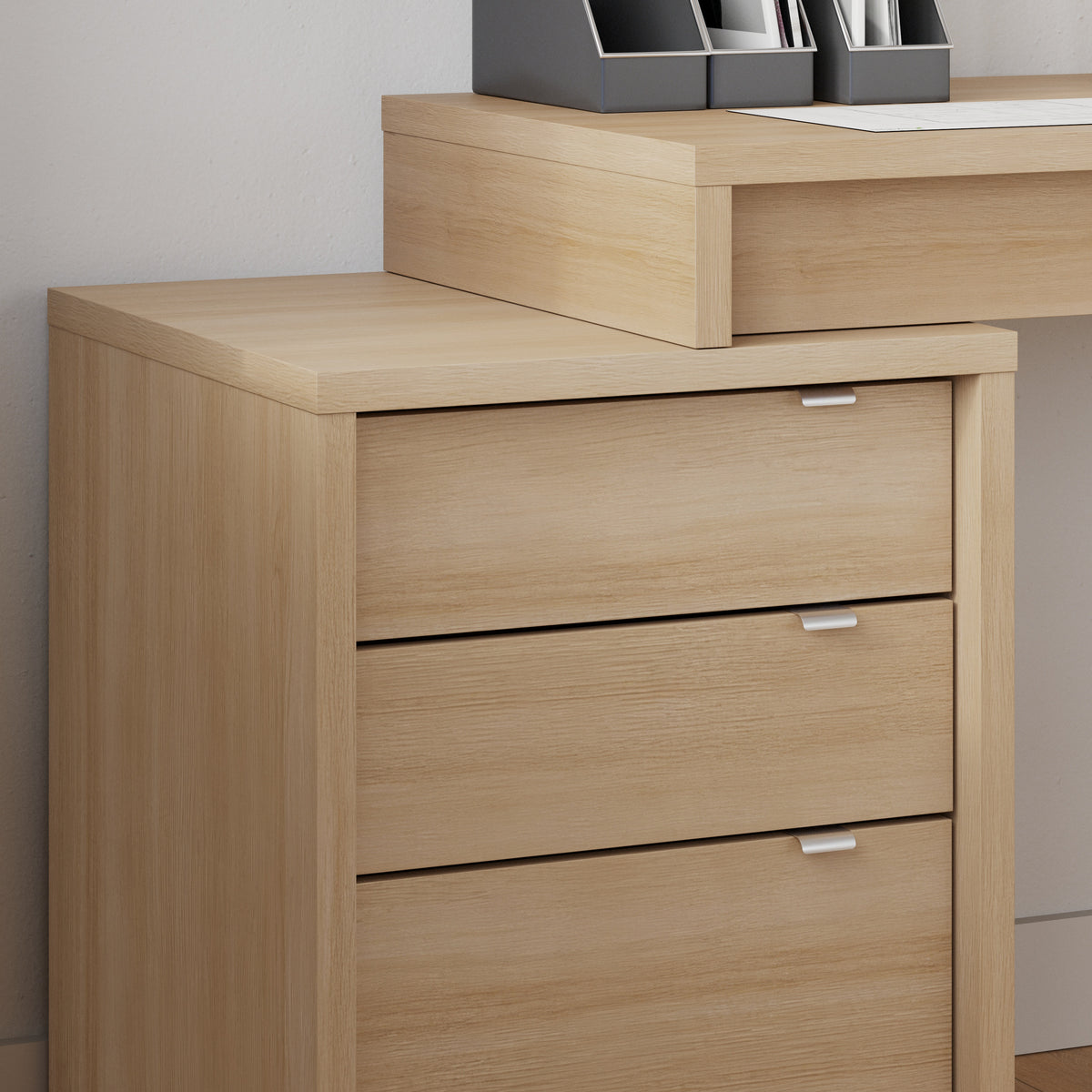 Multi-Purpose Storage Office Storage And Filing Cabinet in Natural Blonde Oak – lifestyle photo 2