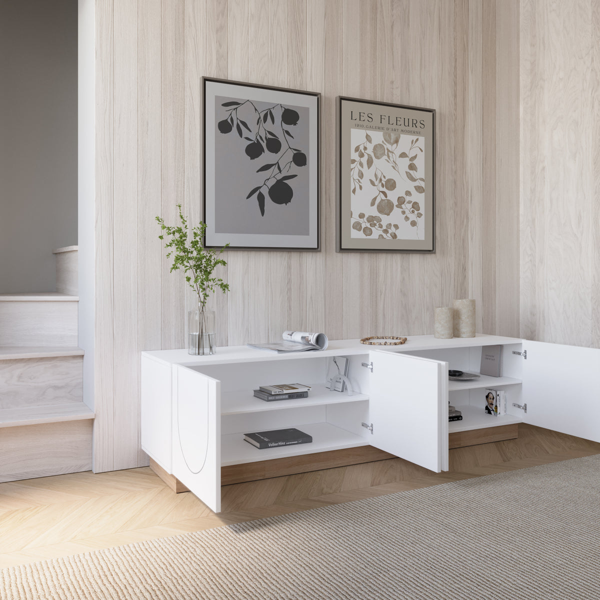 Nauraa TV-Stand in White – detail photo