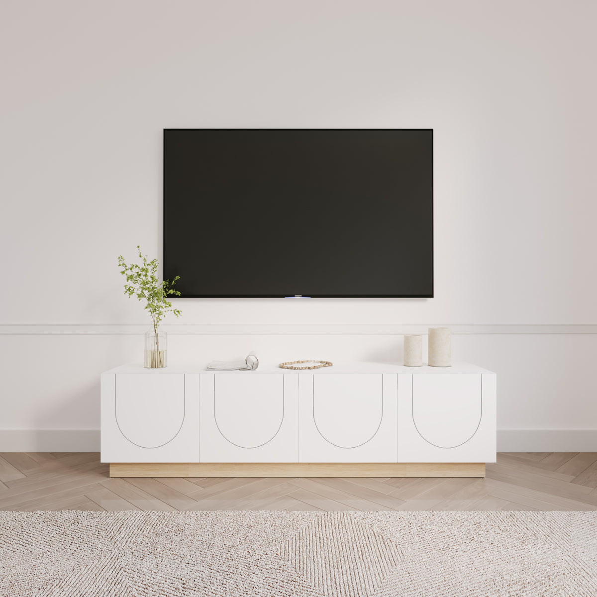 Nauraa TV-Stand in White – lifestyle photo