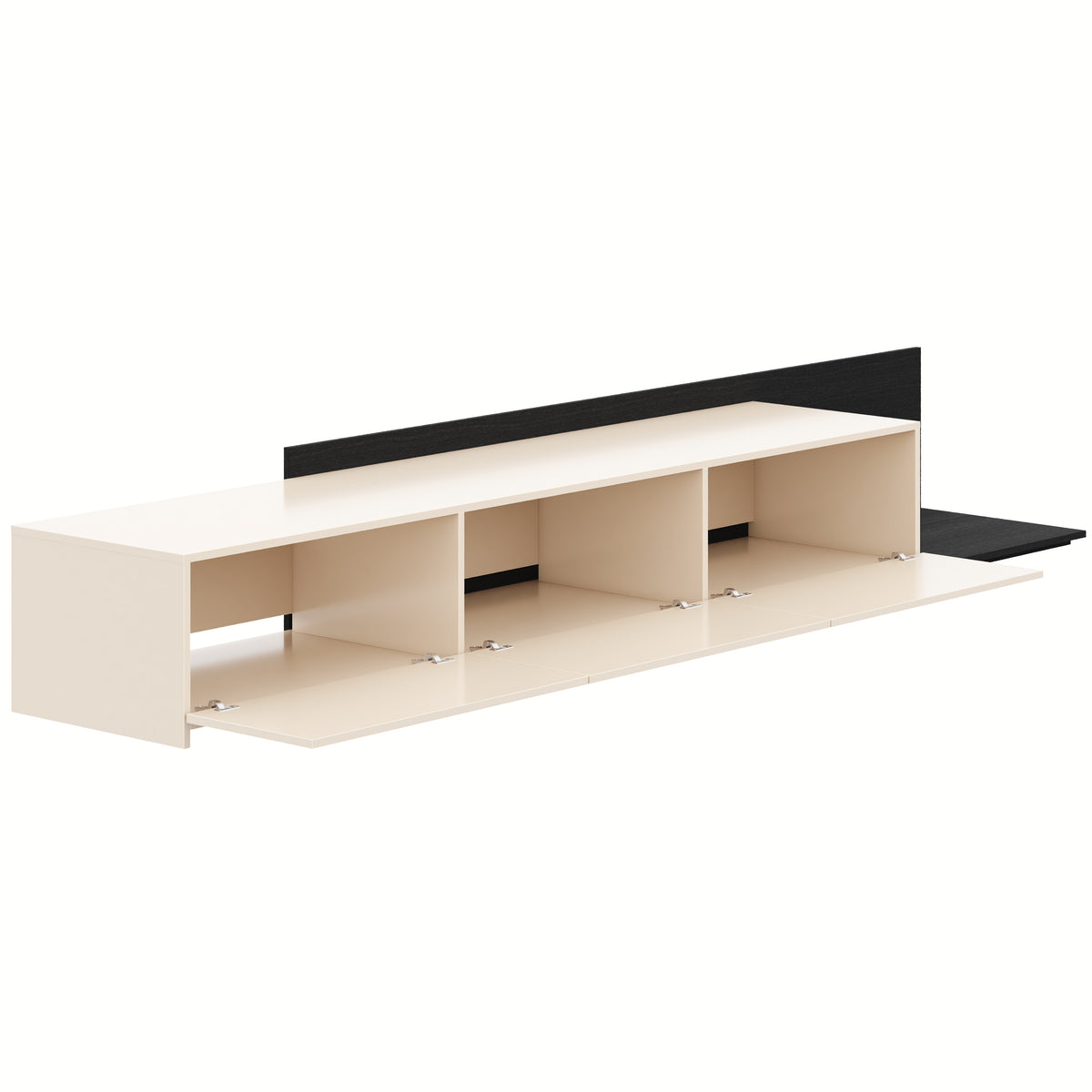 Noa Extendable TV Console in Black Karisma & Morning Dew – detail photo