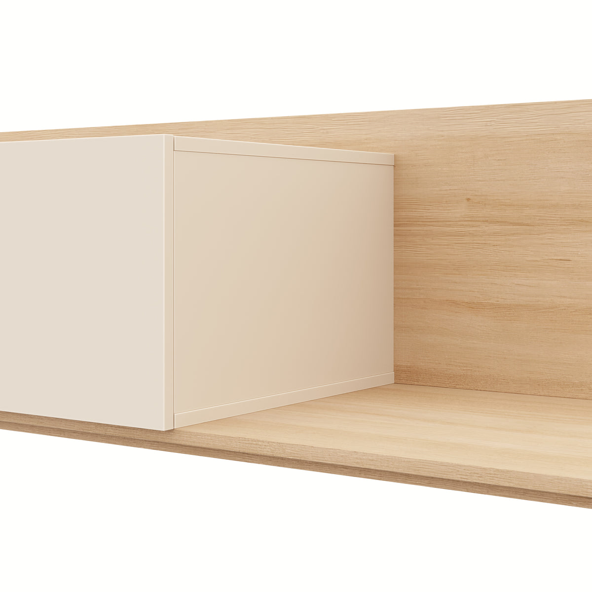 Noa Extendable TV Console in Natural Blonde Oak & Morning Dew – detail photo