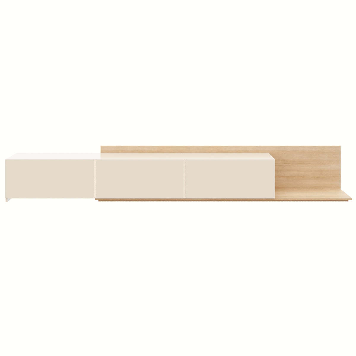 Noa Extendable TV Console in Natural Blonde Oak & Morning Dew – product photo