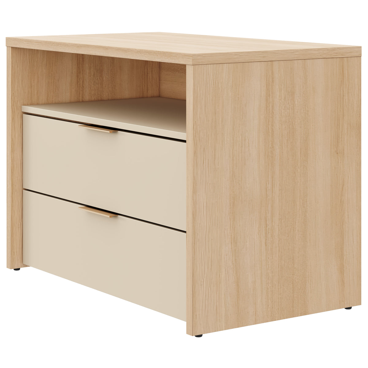 Noma 2-Drawer Storage Cabinet in Natural Blonde Oak & Morning Dew – product photo 2
