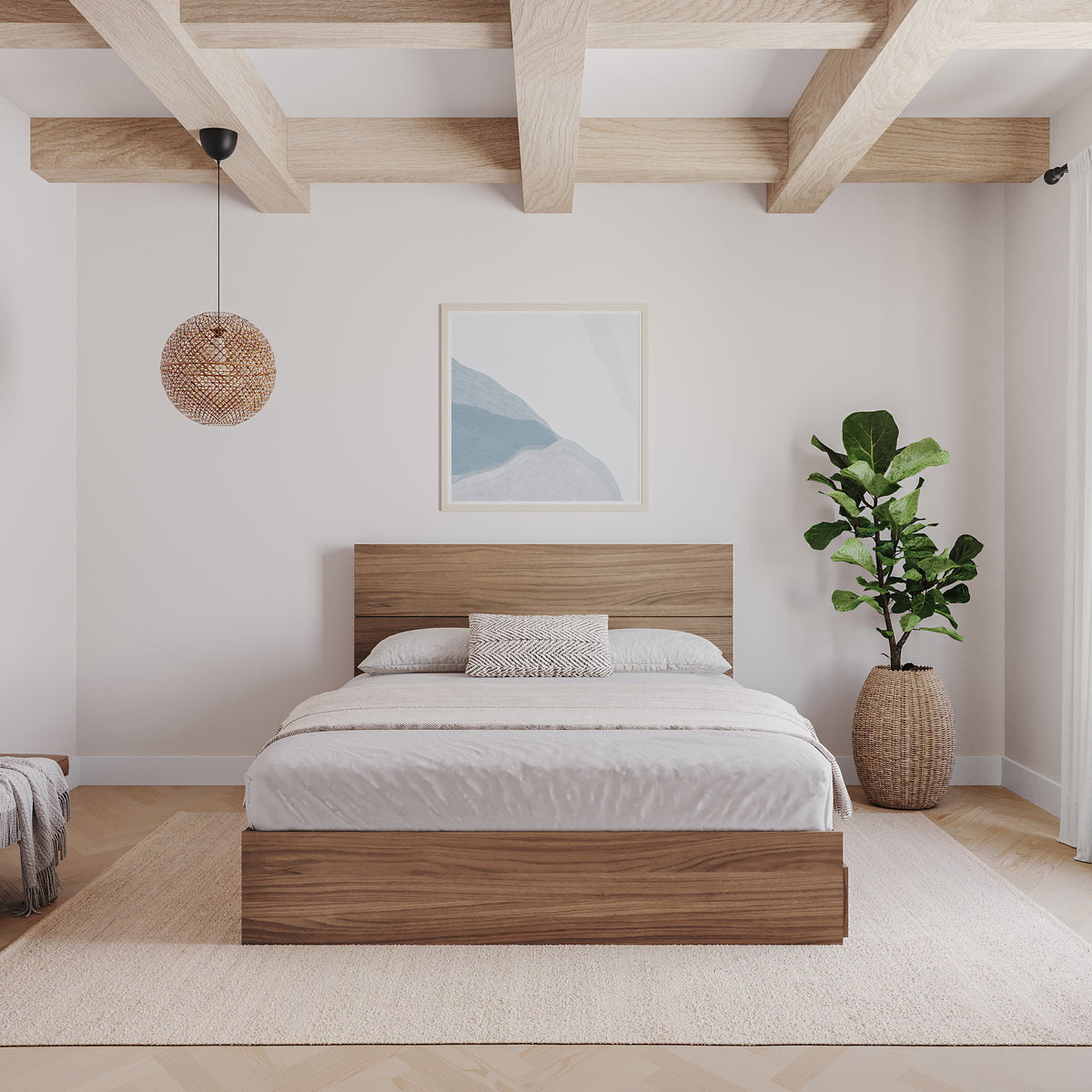 Panel Headboard, Queen in Walnut, Queen – lifestyle photo