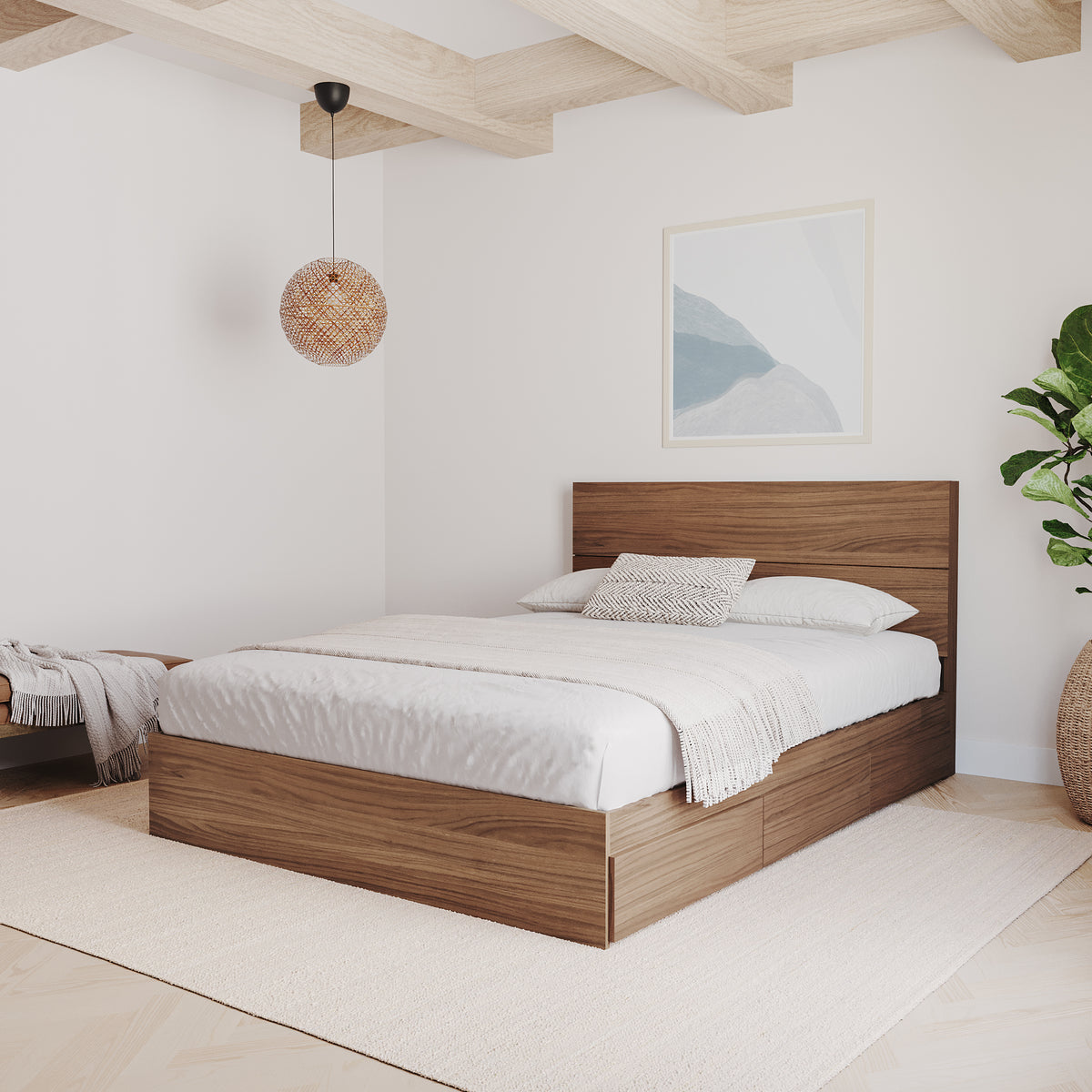 Panel Headboard, Queen in Walnut, Queen – lifestyle photo 3