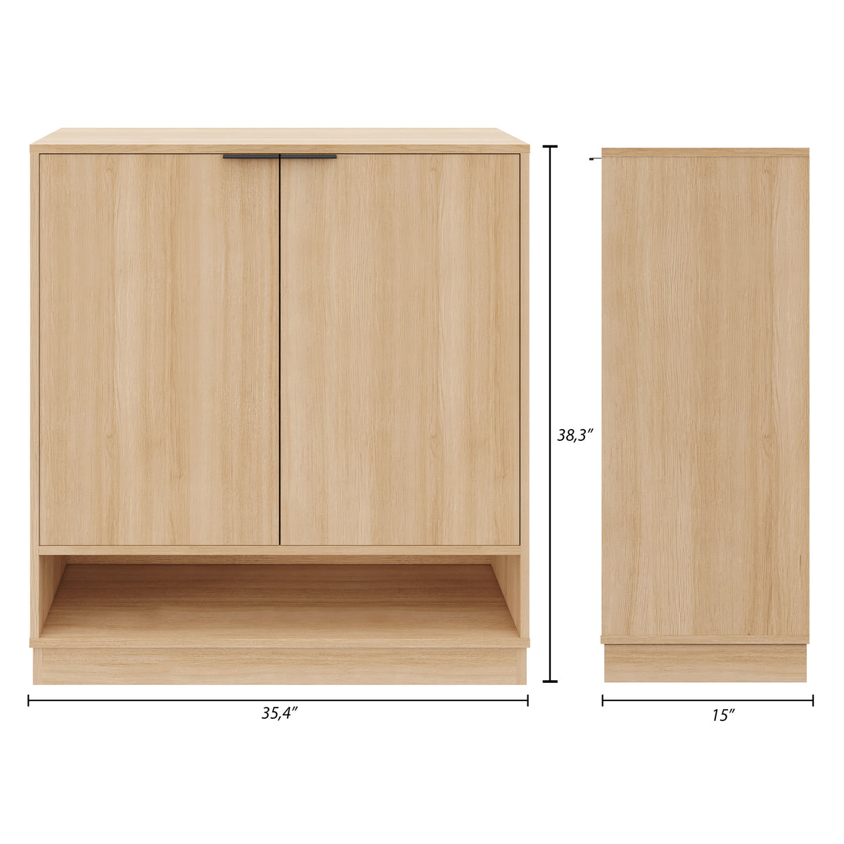 Porto Entry Cabinet in Golden Maple – dimensions diagram