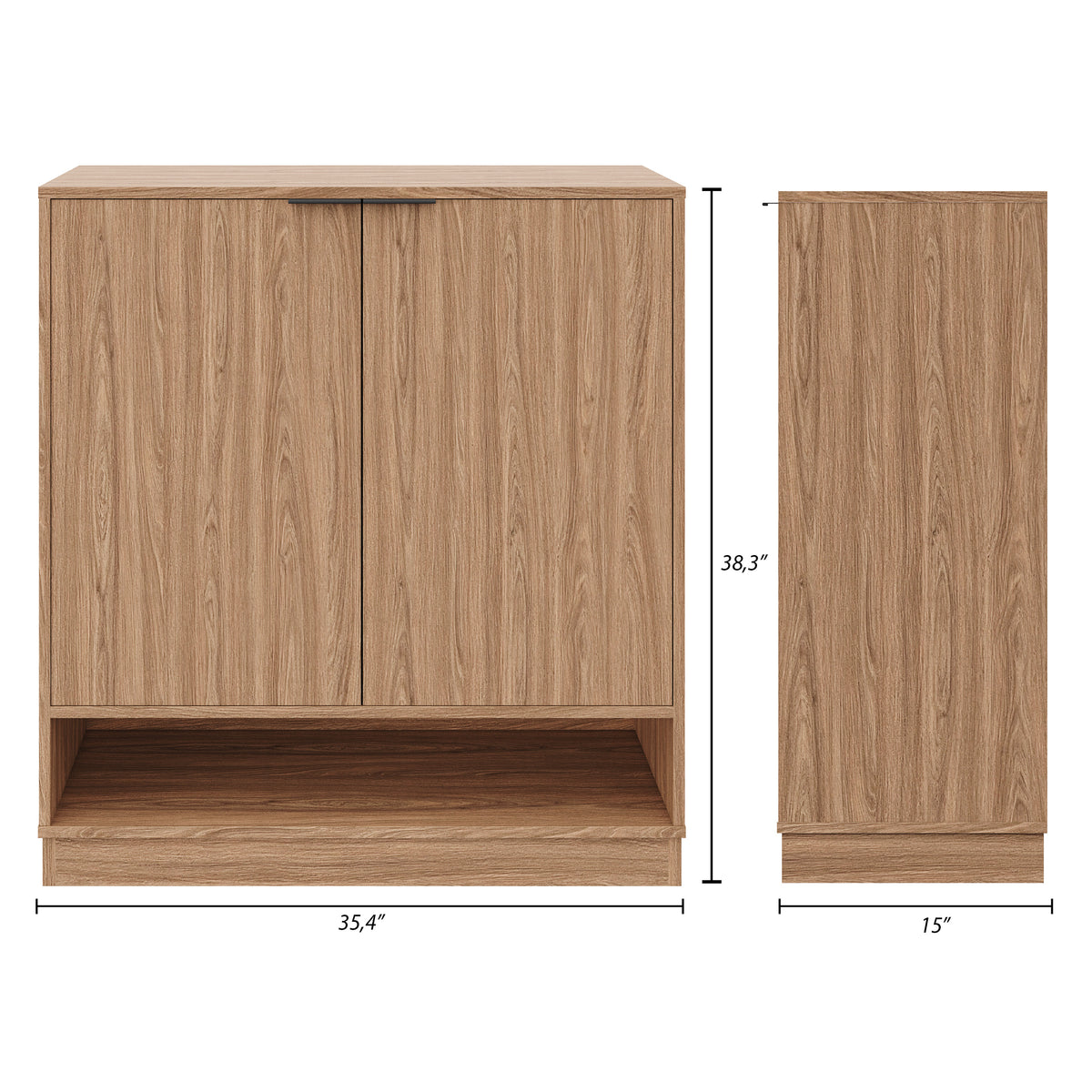 Porto Entry Cabinet in Walnut – dimensions diagram