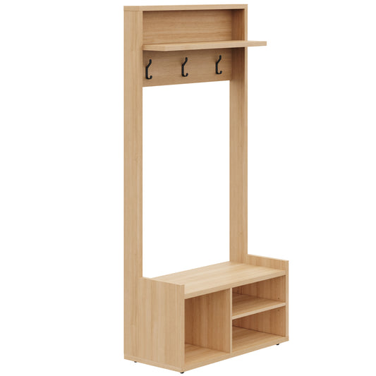 Porto Entryway Hall Tree in Golden Maple – product photo 2