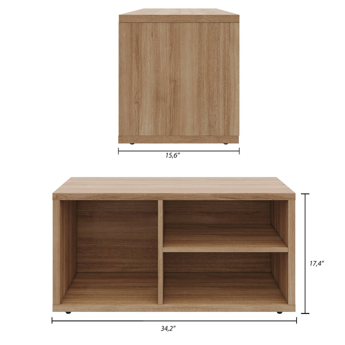 Porto Entryway Shoe Storage Bench in Fashionista – dimensions diagram