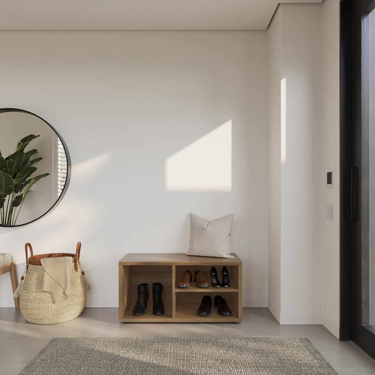Porto Entryway Shoe Storage Bench in Fashionista – lifestyle photo