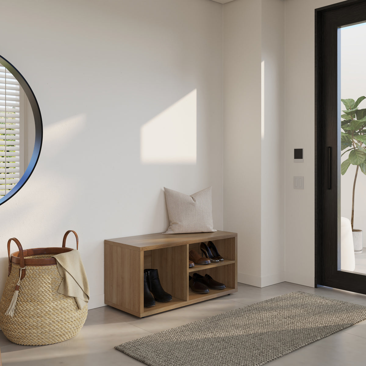 Porto Entryway Shoe Storage Bench in Fashionista – lifestyle photo 2