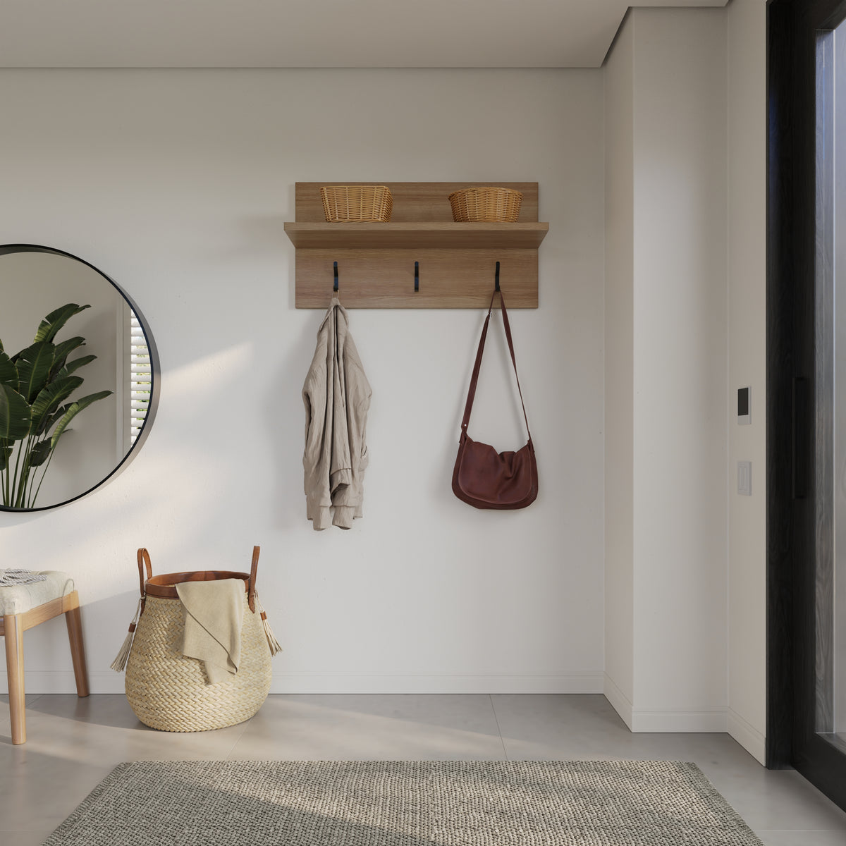 Porto Entryway Wall-Mounted Coat Rack in Fashionista – lifestyle photo