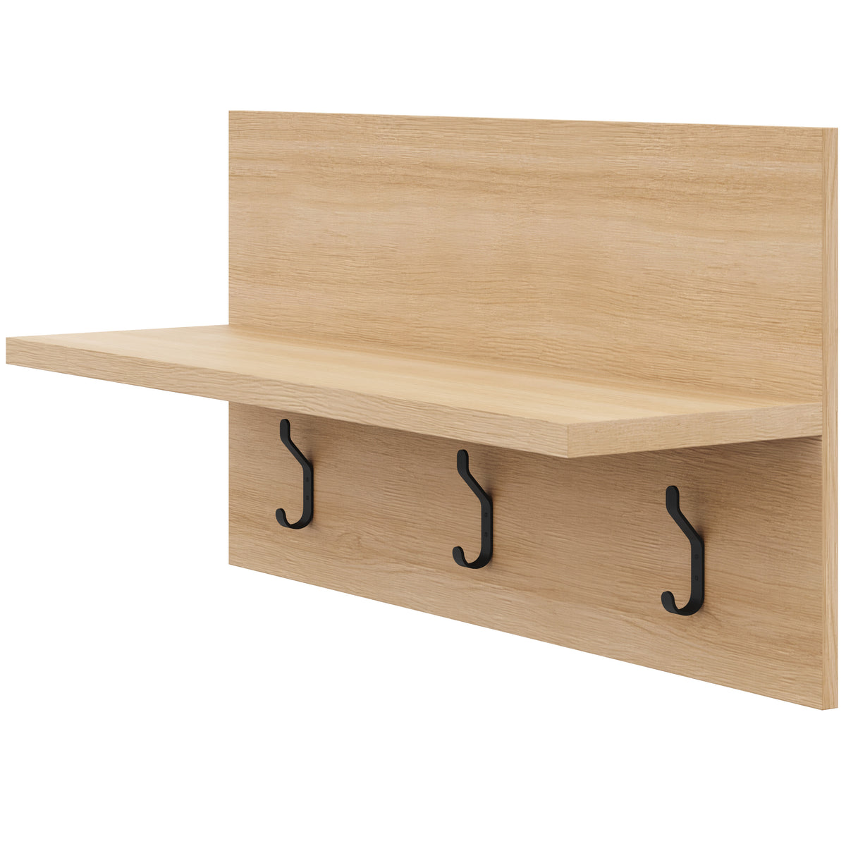 Porto Entryway Wall-Mounted Coat Rack in Golden Maple – product photo 2