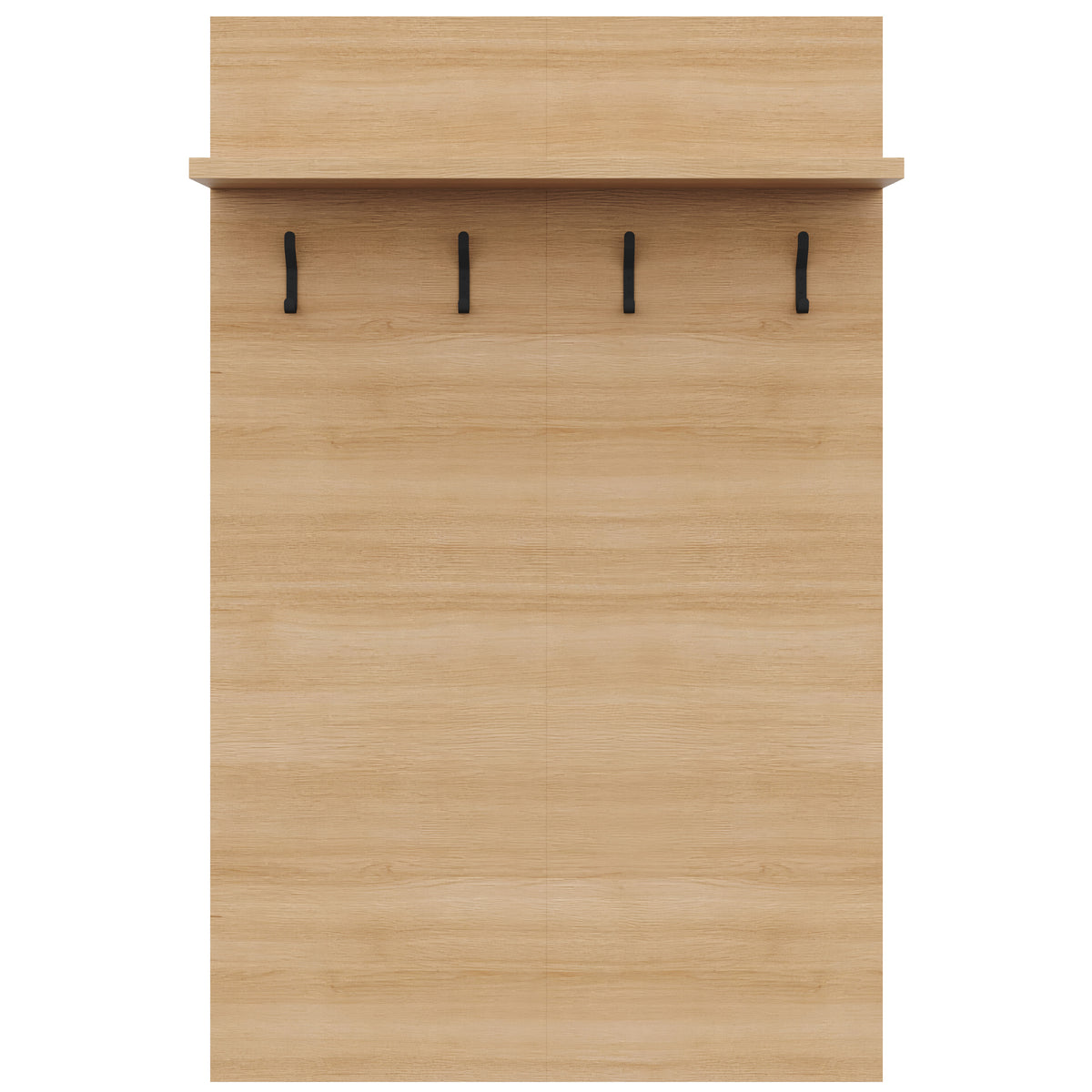Porto Entryway Wall-Mounted Coat Rack with Shelf in Golden Maple – product photo