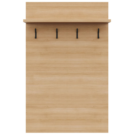 Porto Entryway Wall-Mounted Coat Rack with Shelf in Golden Maple – product photo